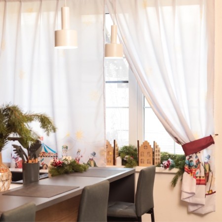 A set of curtains d/kitchen with grabbits "Nutcracker" 145x180cm-2 pcs., 100% p/e-3