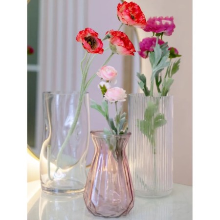 Decorative vase of embossed glass, 115 × 115 × 250 mm, the color is transparent-5