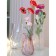 Decorative vase of embossed glass, 115 × 115 × 250 mm, the color is transparent