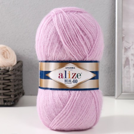Yarn "Angora Real 40" 60% acrylic, 40% wool 430m/100g (27 lilac)