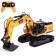 Radio -controlled "construction", excavator, metal bucket, battery, light, sound and smoke effects