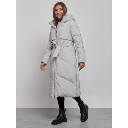 Coat insulated winter female, size 44, color light gray-1