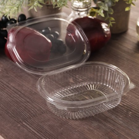 The plastic disposable container with an insoluble lid pr-rks-350, 350 ml, 15.9 × 13 × 4 cm, the color is transparent-2