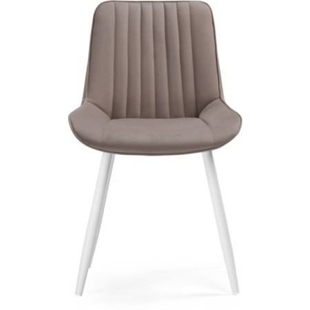 Sede Metal Carcass Seda to metal/velor, white/latte 50x56x82 cm-1