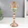 Summary Metal for 1 candle "Bun. White-green marble" gold 29x11x11 cm