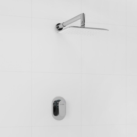 The shower system wasserkraft a12031, built-in, tropical shower, brass/ABS plate, chrome 101201-1