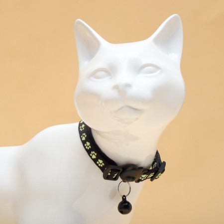 Koshachi collar "shower" luminous, with a bell, 30 x 1 cm, polyester, black-2