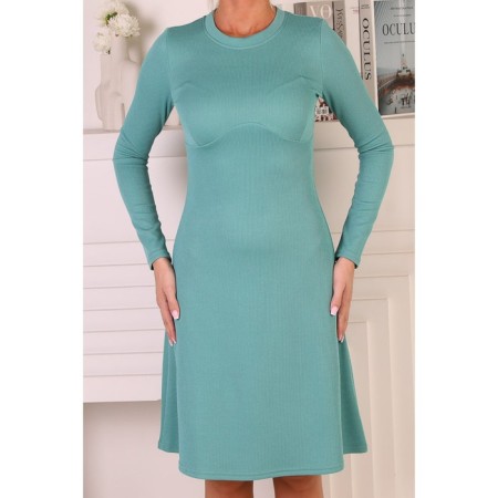 Female dress, size 50, green color-1
