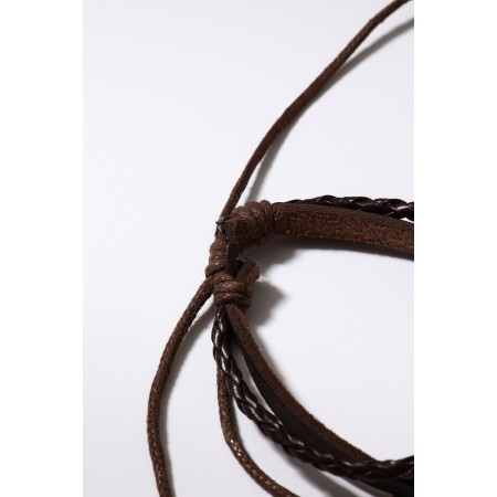Bracelet Skin "hippie" bead, brown color, d = 6 cm-3