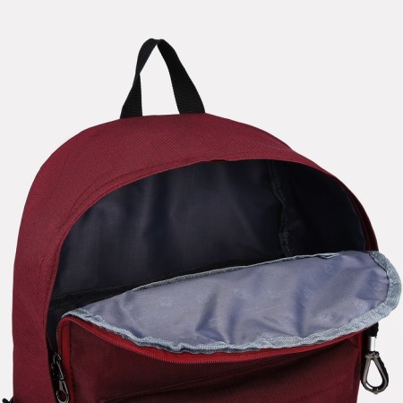 School backpack of textiles on lightning, Fulldorn, 3 pockets, burgundy color-5