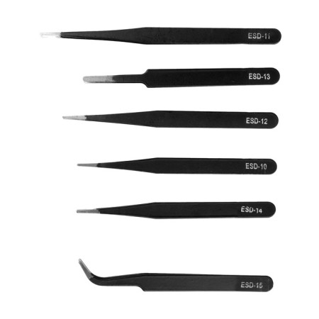 A set of tundra tweezers, antistatic, stainless steel, 6 pcs.-1