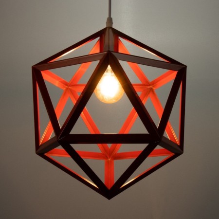 Lamp Bayerlux "Geometry" E27 1x40W red 35x35x35-135 cm-3