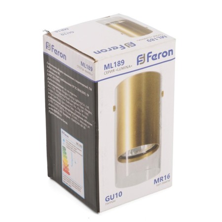 Ceiling light Feron ML189, IP20, GU10, 35 W, 55x55x110 mm, color gold-9