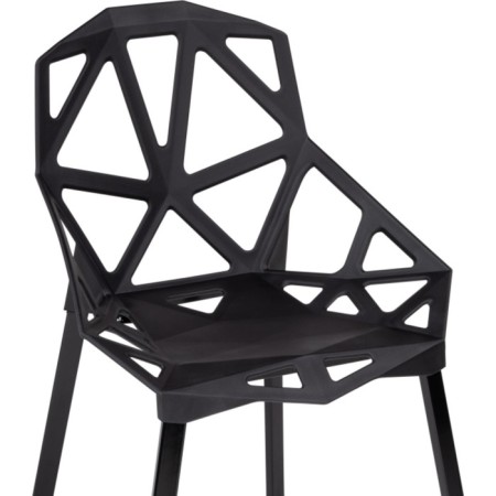 Plastic stool One PC-015 Metal/plastic, black 55x56x80 cm-4