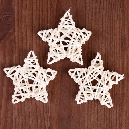 Decor for creativity from the vine "Star" set of 3 pcs., Size 1 pc. - 6.5 cm, natural color