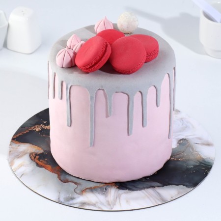 Subway for the cake reinforced, confectionery packaging, "marble", 28 cm, 2.5 mm-1