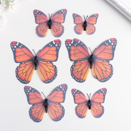 Magnet Plastic for the fabric "Double butterflies" NR 6 pcs mix h = 10; 10.5; 5; 6.7; 8.4; 6.7 cm-2