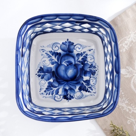 Sukharnitsa dish, Gzhel, mix-9