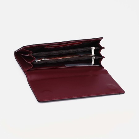Women's wallet on magnets, burgundy color-2
