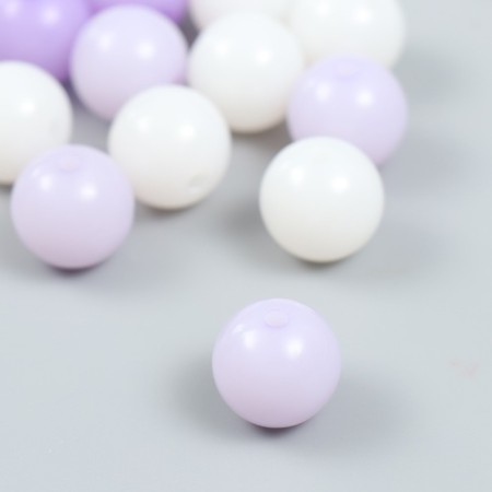 Plastic beads "from white to purple" glossy set 25 grams mix d = 1.6 cm-1