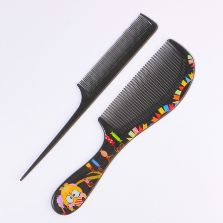 Combination of combs, 2 items, black color-1