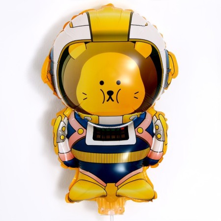 Foil ball 23 "Mishka-cosmonaut", with a wand-2