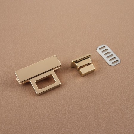 Bag's fastener, 3.9 × 2.6 cm, gold color-2