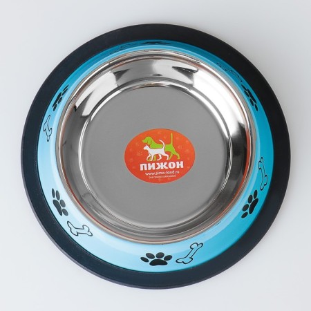 A bowl with a non -slip base color with a print, 235 ml, blue-2