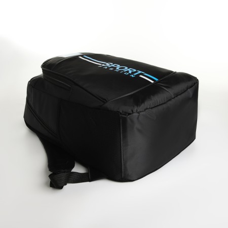 Youth backpack on a zipper, 4 pockets, black/blue color-4