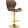 Barrier stool PORCH Metal/velor, gold/cappuccino 46x49x88 cm