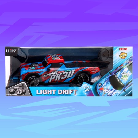 The drift machine, radio -controlled, interchangeable wheels, lighting effects, works from the battery-13