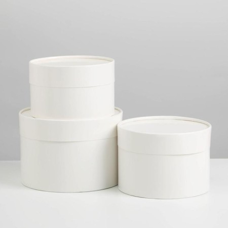 Set of hats 3 in 1 white, gift packaging, 16 x 10, 14 x 9, 13 x 8.5 cm-1