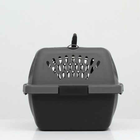 Carriage for animals with a plastic door, 40 x 32 x 26, gray-3