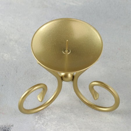 Summary "Vesel N" metal per candle, 9.5x7.6 cm, golden-2