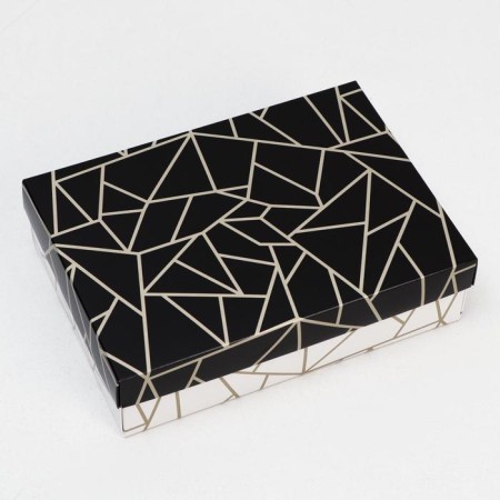 Gift box "Shards", black and white, 21 x 15 x 5 cm-1