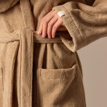 Terry robe with a hood Women's SL Home: Basic "Sabbia", Rr. M, 100% HL, 420 g/m2-4