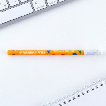 Pen Plastic Write-Write with a cap “Happy pen”, blue paste, gel 0.5 mm-2