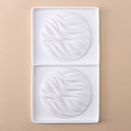 Form for mousse desserts and baking double shares "Zebrano", 30.5 × 18 cm, white color-2