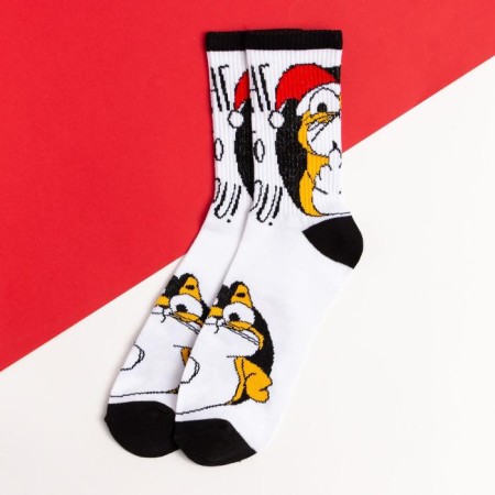 New Year's socks KAFTAN "F*CK" Size 41-44 (27-29 cm), white color-1