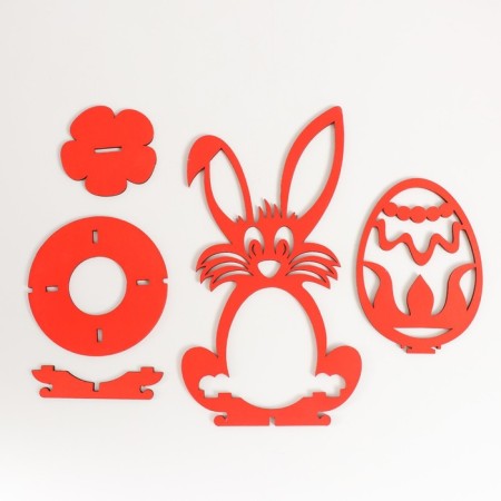 Easter decor "eggs" 6.5x4.7x9.3 cm; 9.3x6.5x17 cm (set of 5 parts) red-5