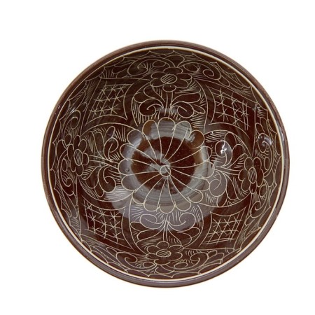 Rishtan ceramics "patterns" 15 cm, small, brown-5