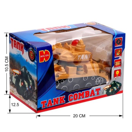 Tank "Attack", light and sound effects, works from batteries, mix-5