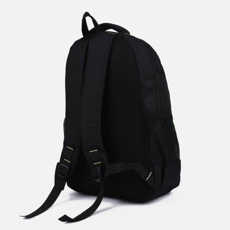 Male backpack on lightning, external pocket, black/green color-1