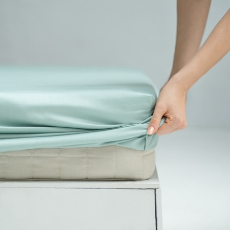 Vileshin sheet "Fergi", size 200x180x25 cm, mint color-2