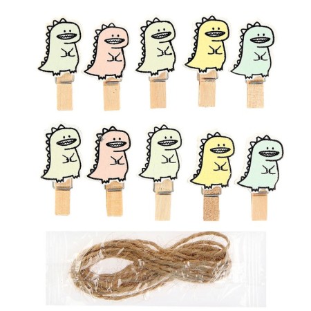 Decorative clothespins with a rope for the suspension "Dracosi" set 10 pcs., 1.5 × 12 × 14 cm-6