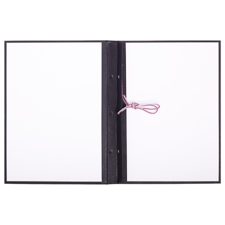Folder for thesis (without inscription), boumville, scallops/suture, without paper, black color (capacity up to 300 sheets)-2