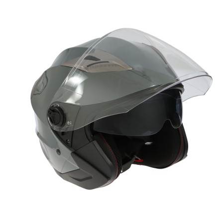 The helmet open with two visors, size L (59-60), model-BLD-708E, Gray glossy-4