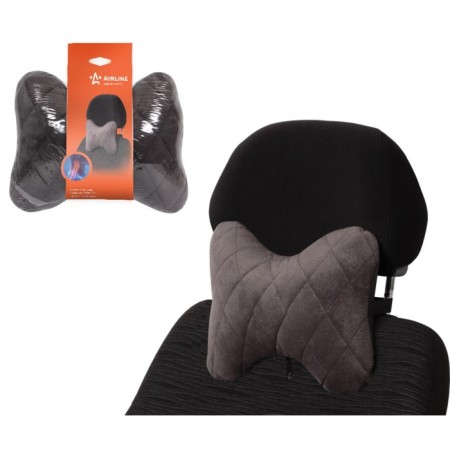 Car bone pillow, on the headrest, "Alcantara", gray