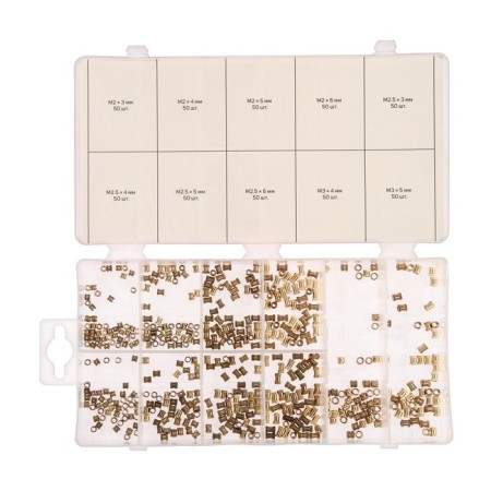 Set of brass nuts with rolled tundra krep, items of 500 items-1