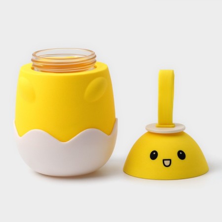 Water bottle in the silicone cover "Tsyplenok", 290 ml, yellow color-1